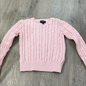 Polo Ralph Lauren cable knit sweater in light pink